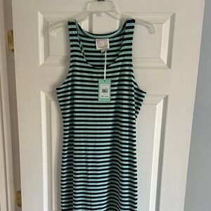 Sail to Sable Navy and Mint Striped Dress